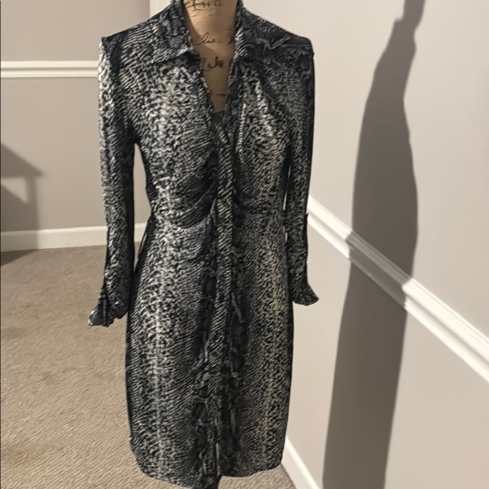 dots size large Elegant Black and White Women's Dress